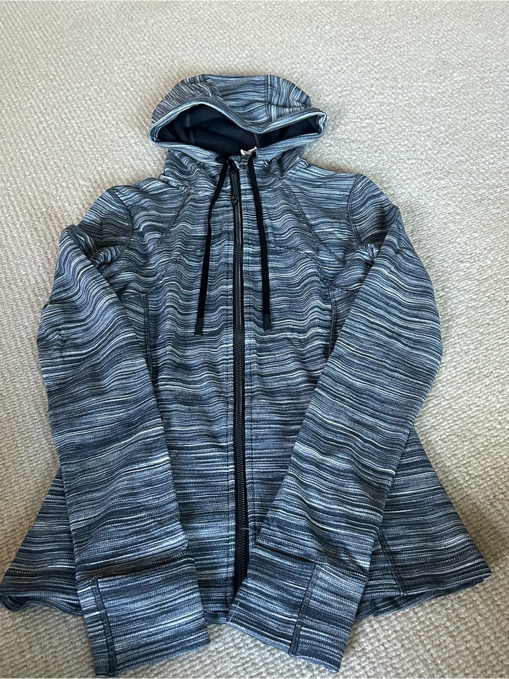 lululemon athletica Define Grey Striped Hooded Zip Jacket
